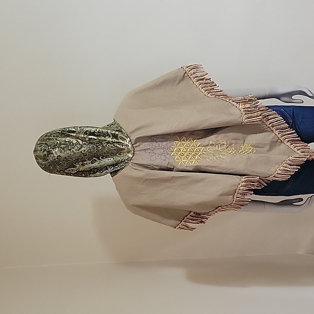 Charka pattern poncho, great for outdoors or festivals